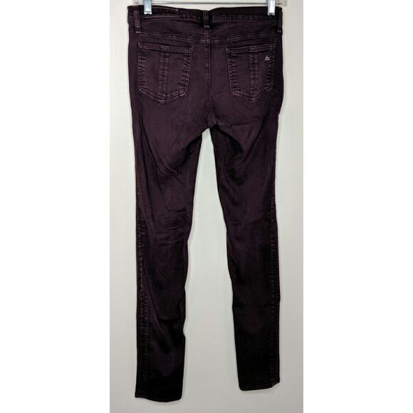 Rag & Bone/JEAN The Skinny Jeans 26 Denim Slim Bodycon Wine Burgundy Oxblood - Picture 5 of 8